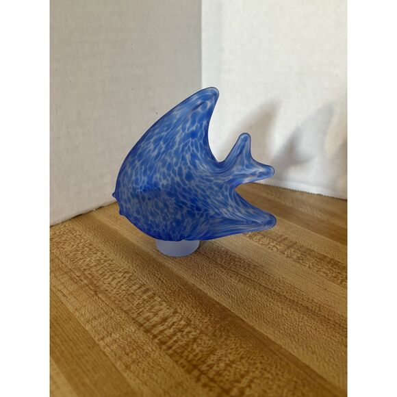 Art Glass Blue Clear Angel Fish - Picture 7 of 7